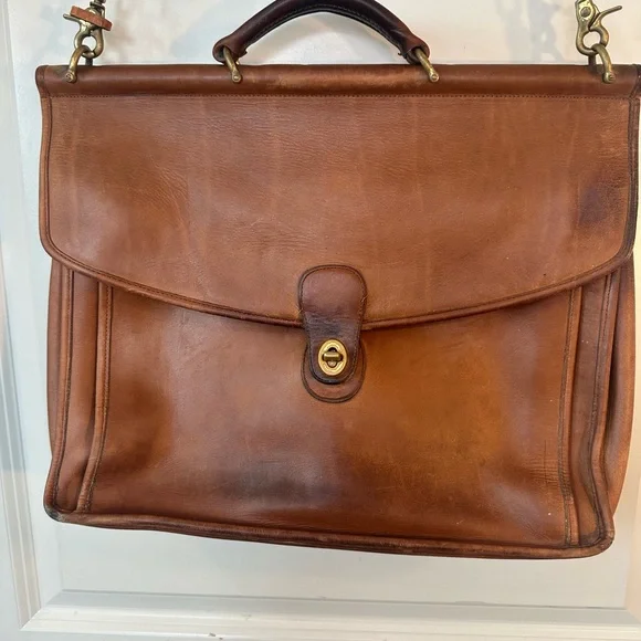 Vintage95 Coach Beekman British BrownLeather Briefcase/Messenger/Laptop Bag 5266